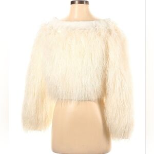 Asos × Laquan Smith Creme Fluffy  Pullover Sweater